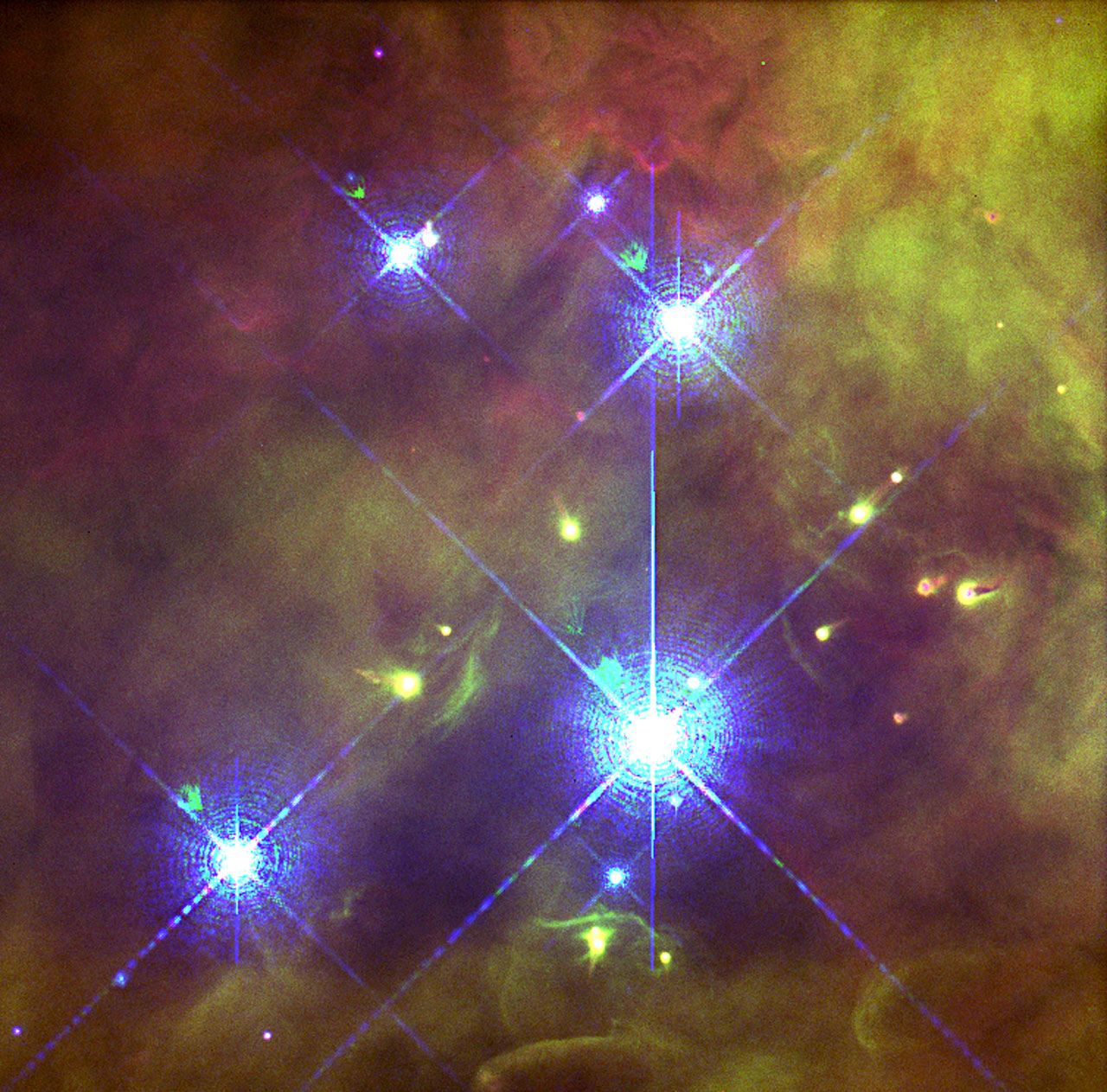 The Trapezium at the nebula's heart
